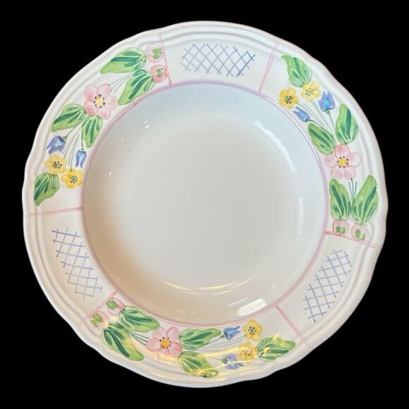 Herend Village Pottery Hungary Floral Trellis Set Of 4 Salad Plates Hand Painted - Picture 2 of 11